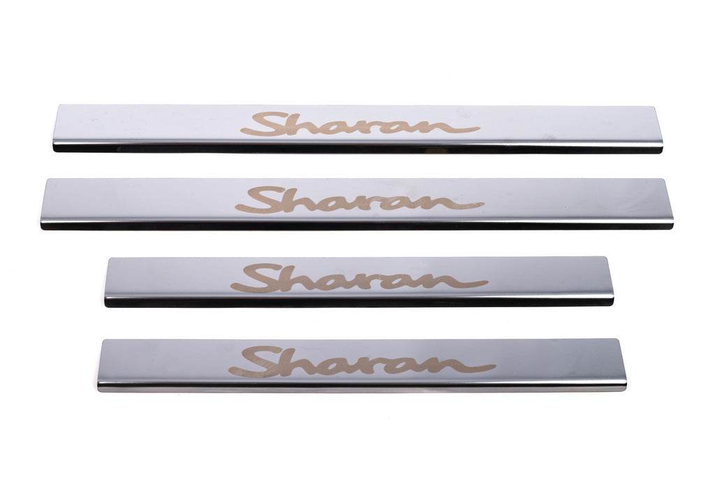 Door sills Carmos V1 (4 pcs, stainless steel) for Volkswagen Sharan 2010↗ - Reelken Auto