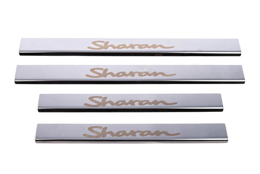 Door sills Carmos V1 (4 pcs, stainless steel) for Volkswagen Sharan 2010↗ - Reelken Auto