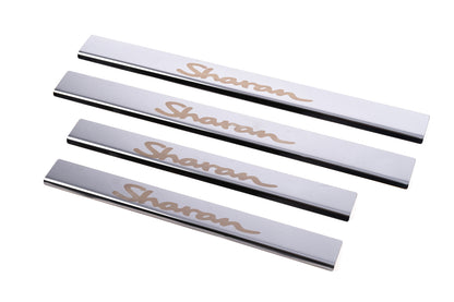 Door Sill Protectors Carmos V1 (4 pcs, Stainless Steel) for Volkswagen Sharan 2010-2023 - image 1