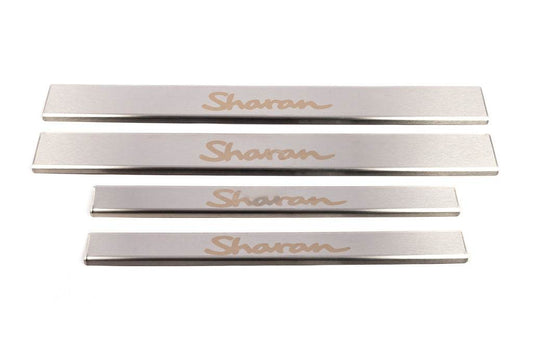 Door sills Carmos V1 (4 pcs, stainless steel) for Volkswagen Sharan 1995-2010 - Reelken Auto