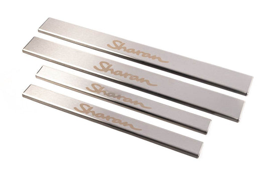Door sills Carmos V1 (4 pcs, stainless steel) for Volkswagen Sharan 1995-2010 - Reelken Auto
