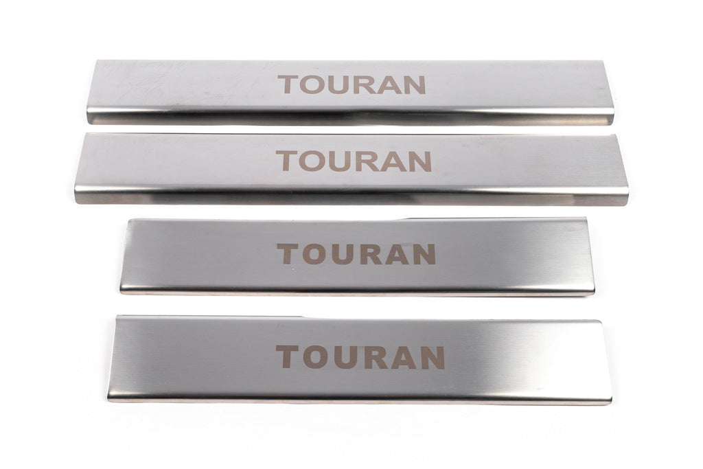 Interior door sill covers (4 pcs, stainless steel) for Volkswagen Touran 2003-2010 - image 2