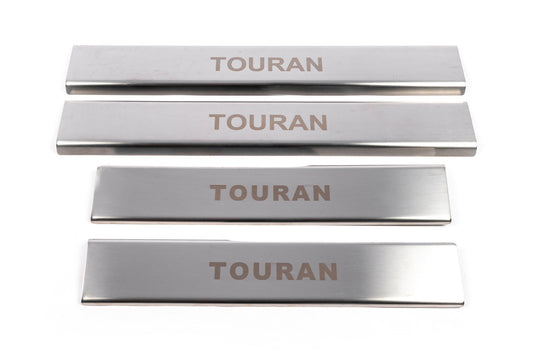 Interior door sill covers (4 pcs, stainless steel) for Volkswagen Touran 2003-2010 - image 2