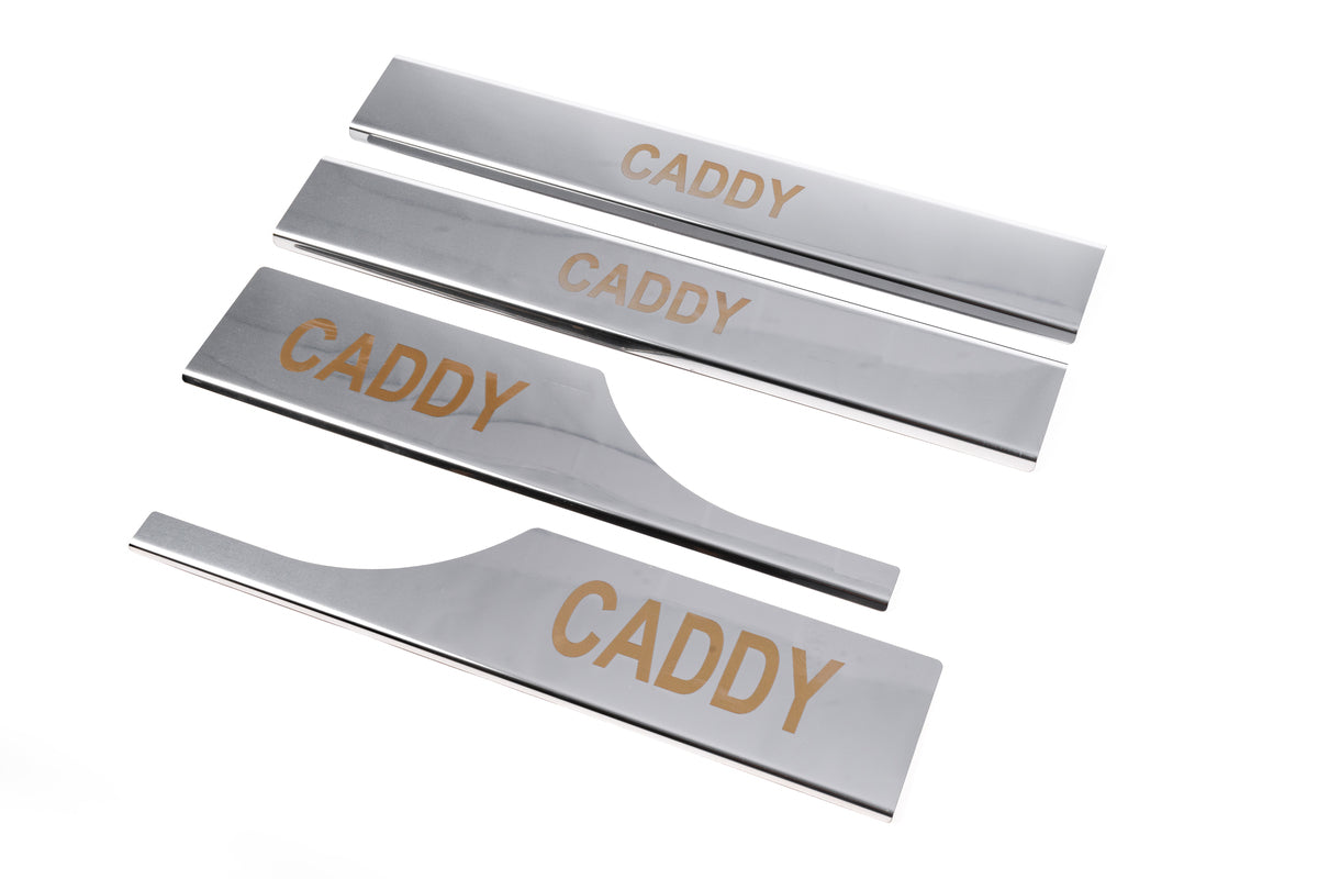 Interior door sill covers (Carmos, stainless steel) for Volkswagen Caddy 2010-2015 - image 1