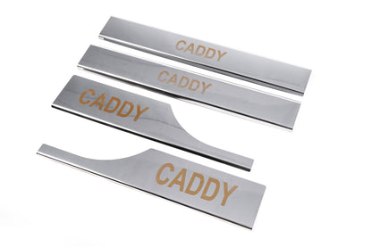 Interior door sill covers (Carmos, stainless steel) for Volkswagen Caddy 2010-2015 - image 1