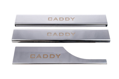 Interior door sill covers (Carmos, stainless steel) for Volkswagen Caddy 2010-2015 - image 3