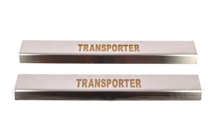 Door sills Carmos V1 (2 pcs, stainless steel) for Volkswagen T5 Transporter 2003-2010 - Reelken Auto