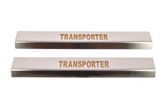 Door sills Carmos V1 (2 pcs, stainless steel) for Volkswagen T5 Transporter 2003-2010 - Reelken Auto