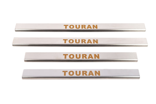 Carmos Door Sill Protectors (4 pcs, Stainless Steel) for Volkswagen Touran 2003-2010 - image 2