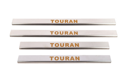 Carmos Door Sill Protectors (4 pcs, Stainless Steel) for Volkswagen Touran 2003-2010 - image 2