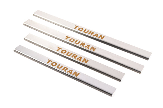 Carmos Door Sill Protectors (4 pcs, Stainless Steel) for Volkswagen Touran 2003-2010 - image 1