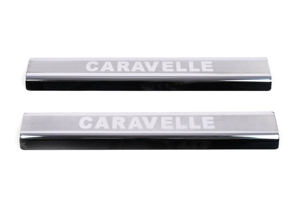 Door sills VIP (2 pieces, stainless steel) for Volkswagen T5 Caravelle 2004-2010 - Reelken Auto