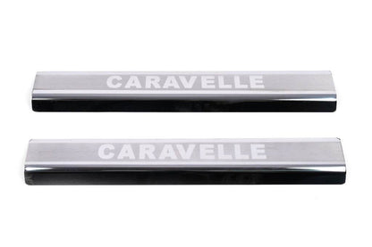 Door sills VIP (2 pieces, stainless steel) for Volkswagen T5 Caravelle 2004-2010 - Reelken Auto
