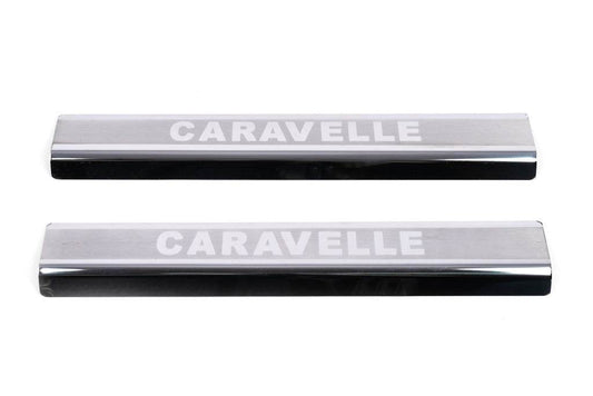 Door sills VIP (2 pieces, stainless steel) for Volkswagen T5 Caravelle 2004-2010 - Reelken Auto