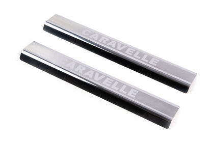 VIP Door Sill Protectors (2 pcs, Stainless Steel) for Volkswagen T5 Caravelle 2004-2010 - image 1