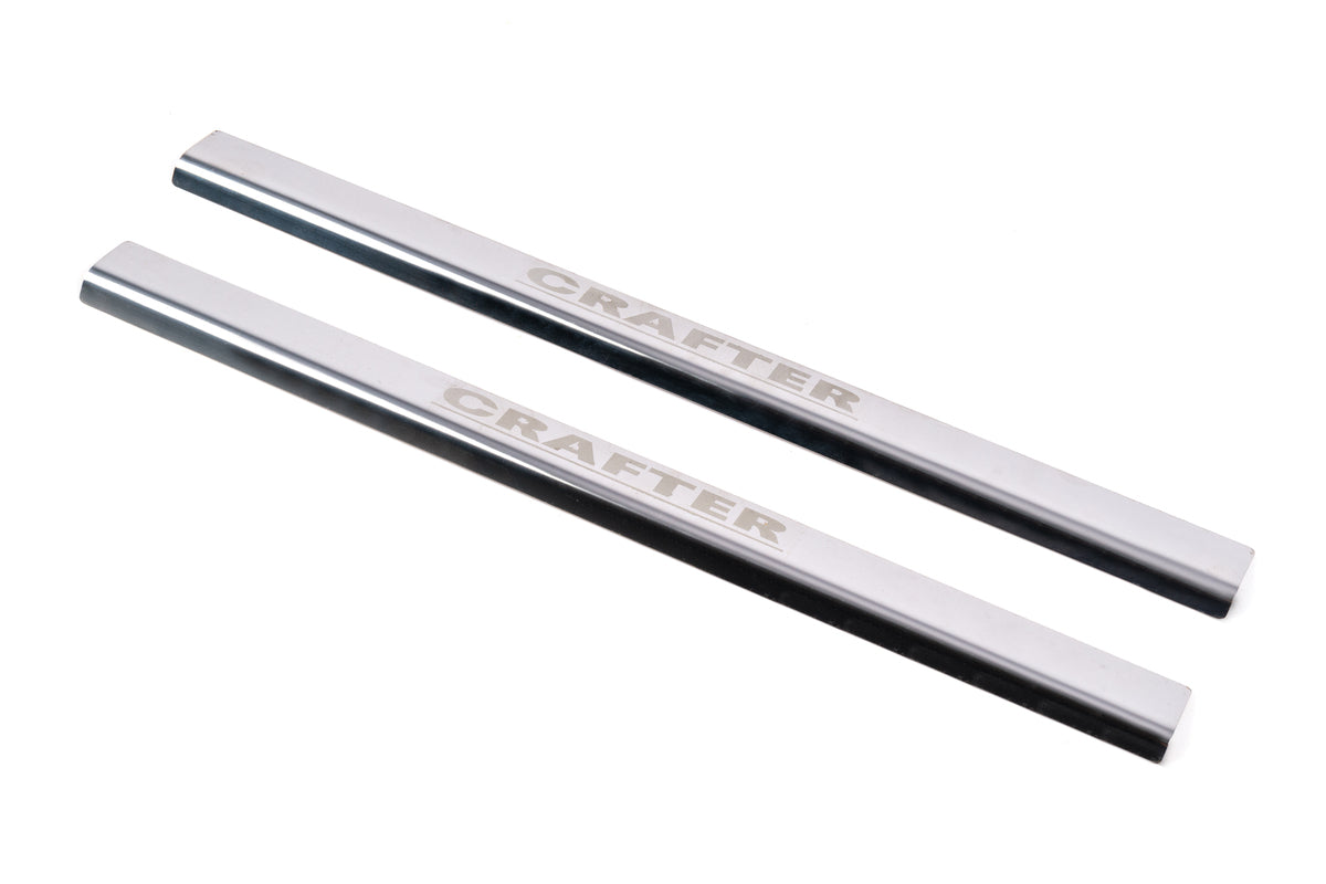 Door Sill Protectors Laser (2 pcs, Stainless Steel) for Volkswagen Crafter 2006-2016 - image 1