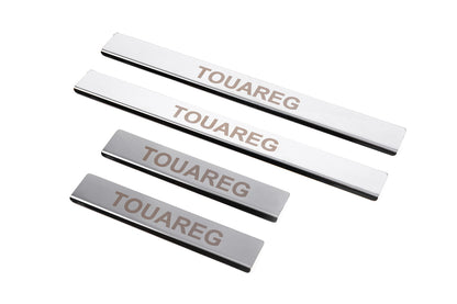 Door Sill Protectors Carmos V1 (4 pcs, Stainless Steel) for Volkswagen Touareg 2002-2010 - image 1