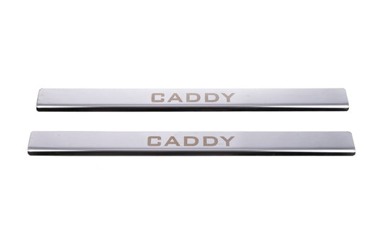 Carmos Door Sill Protectors (2 pcs, Stainless Steel) for Volkswagen Caddy 2015-2020 - image 2