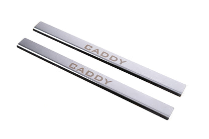 Carmos Door Sill Protectors (2 pcs, Stainless Steel) for Volkswagen Caddy 2015-2020 - image 1
