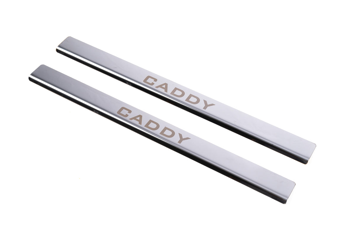 Door Sill Protectors Carmos V1 (2 pcs, Stainless Steel) for Volkswagen Caddy 2010-2015 - image 1