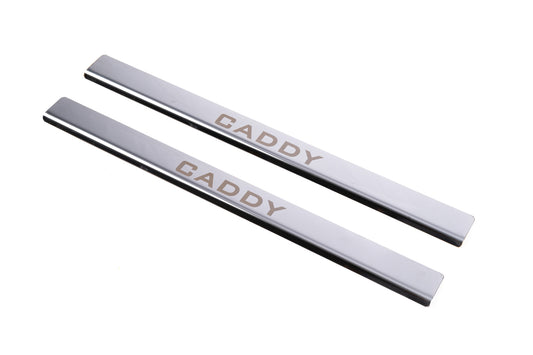 Door Sill Protectors Carmos V1 (2 pcs, Stainless Steel) for Volkswagen Caddy 2004-2010 - image 1