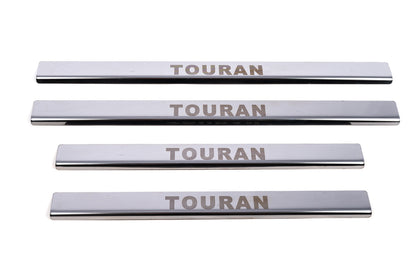 Carmos Door Sill Protectors (4 pcs, Stainless Steel) for Volkswagen Touran 2010-2015 - image 2