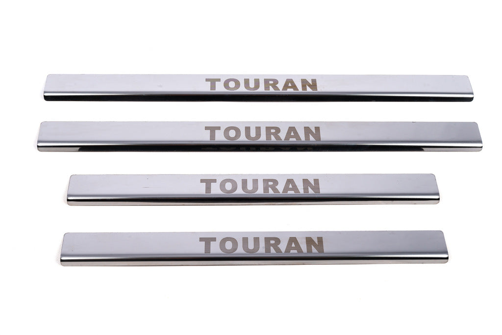 Carmos Door Sill Protectors (4 pcs, Stainless Steel) for Volkswagen Touran 2010-2015 - image 2