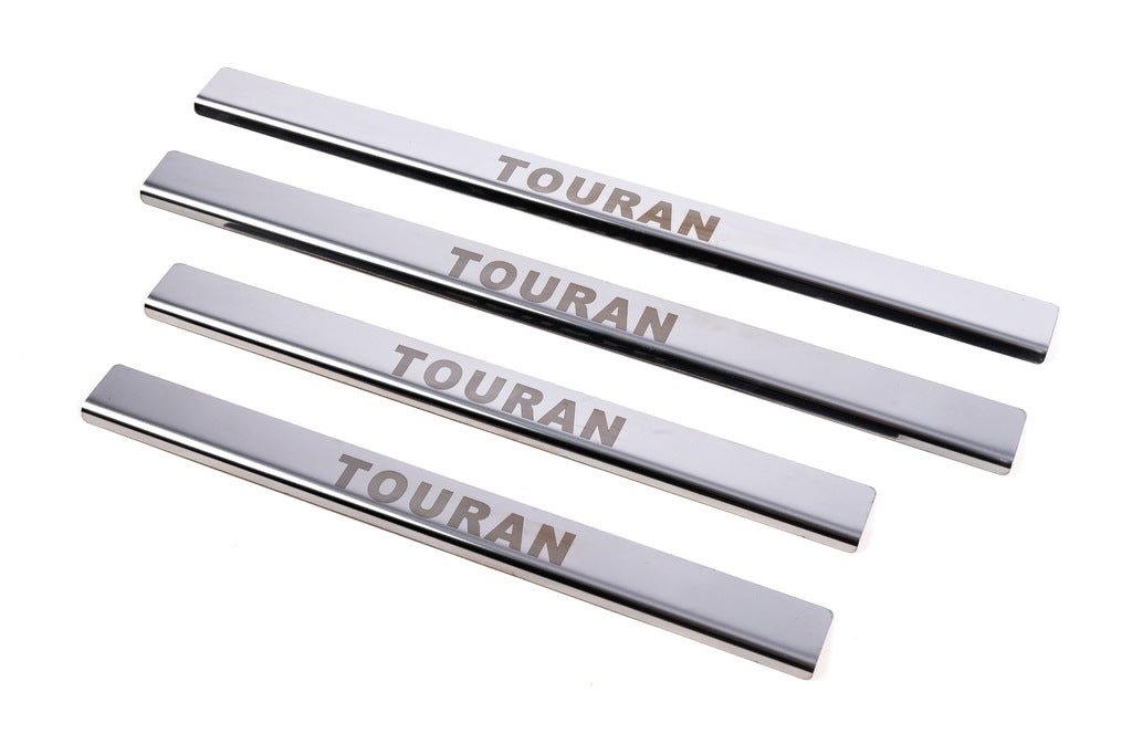 Carmos Door Sill Protectors (4 pcs, Stainless Steel) for Volkswagen Touran 2010-2015 - image 3