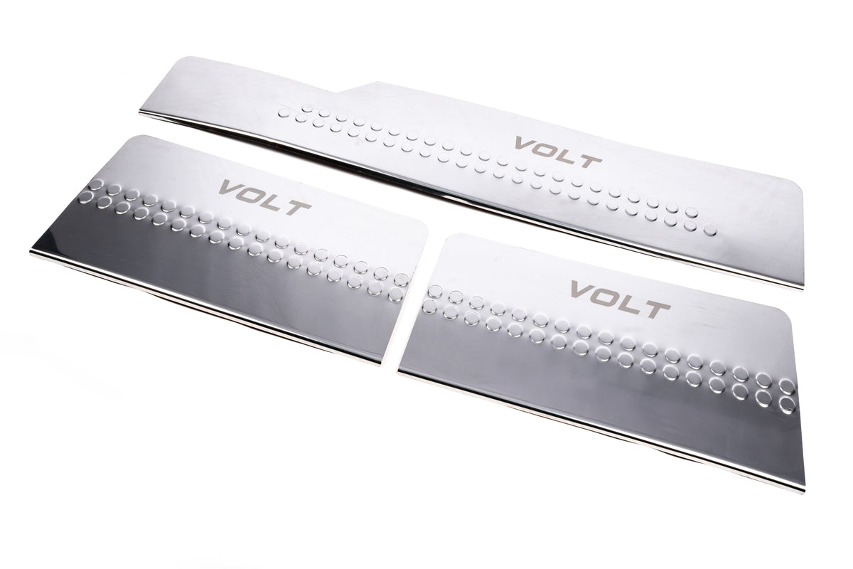 Carmos V1 Stainless Steel Inner Door Sill Protectors (3 pcs) for Volkswagen LT 1995-2006 - image 1