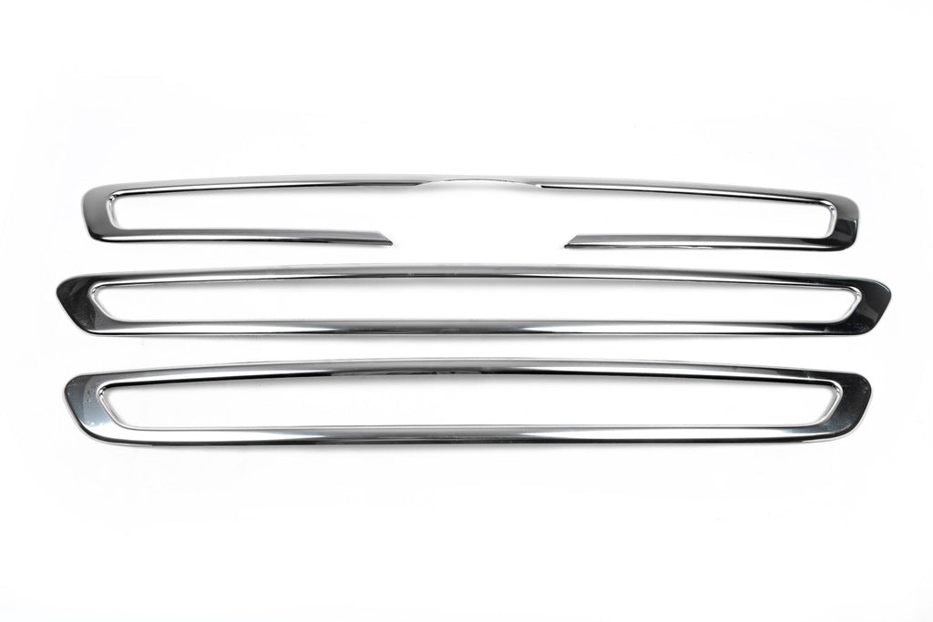 Chrome Grille Covers (2014-2018, 3 pcs, Stainless Steel) for Ford Transit 2014- - image 3