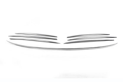 Pads on the edging of the radiator grill (2000-2002, 7 parts, stainless steel) for Mercedes Sprinter W901/902/903/904/905 1995-2006 - Reelken Auto