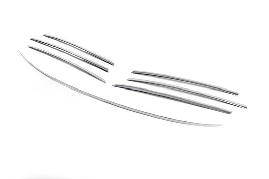 Pads on the edging of the radiator grill (2000-2002, 7 parts, stainless steel) for Mercedes Sprinter W901/902/903/904/905 1995-2006 - Reelken Auto