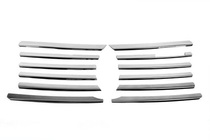 Pads on the radiator grill (1995-2000, 12 parts, stainless steel) for Mercedes Sprinter W901/902/903/904/905 1995-2006 - Reelken Auto