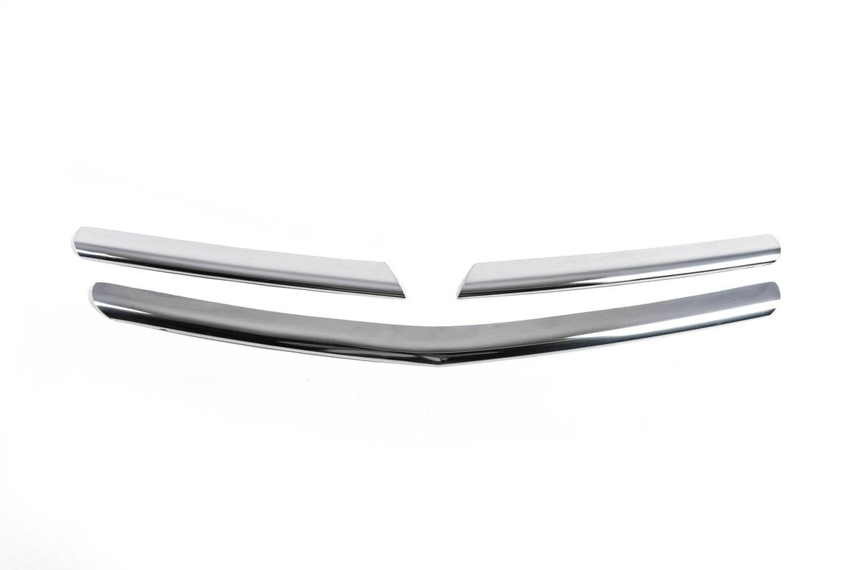 Lining on the grille (3 common, stainless steel) for Opel Corsa D 2007-2014 - Reelken Auto
