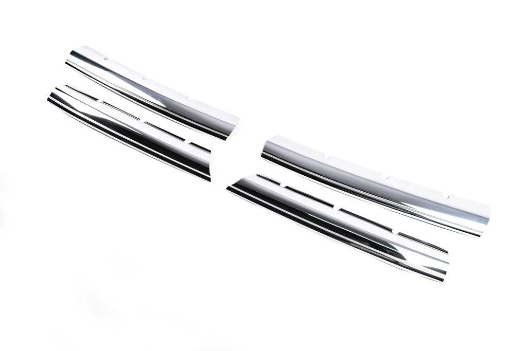 Grille covers 2010-2016 (wide strips, 4 pcs., stainless steel) for Volkswagen Amarok 2010-2022 - Reelken Auto