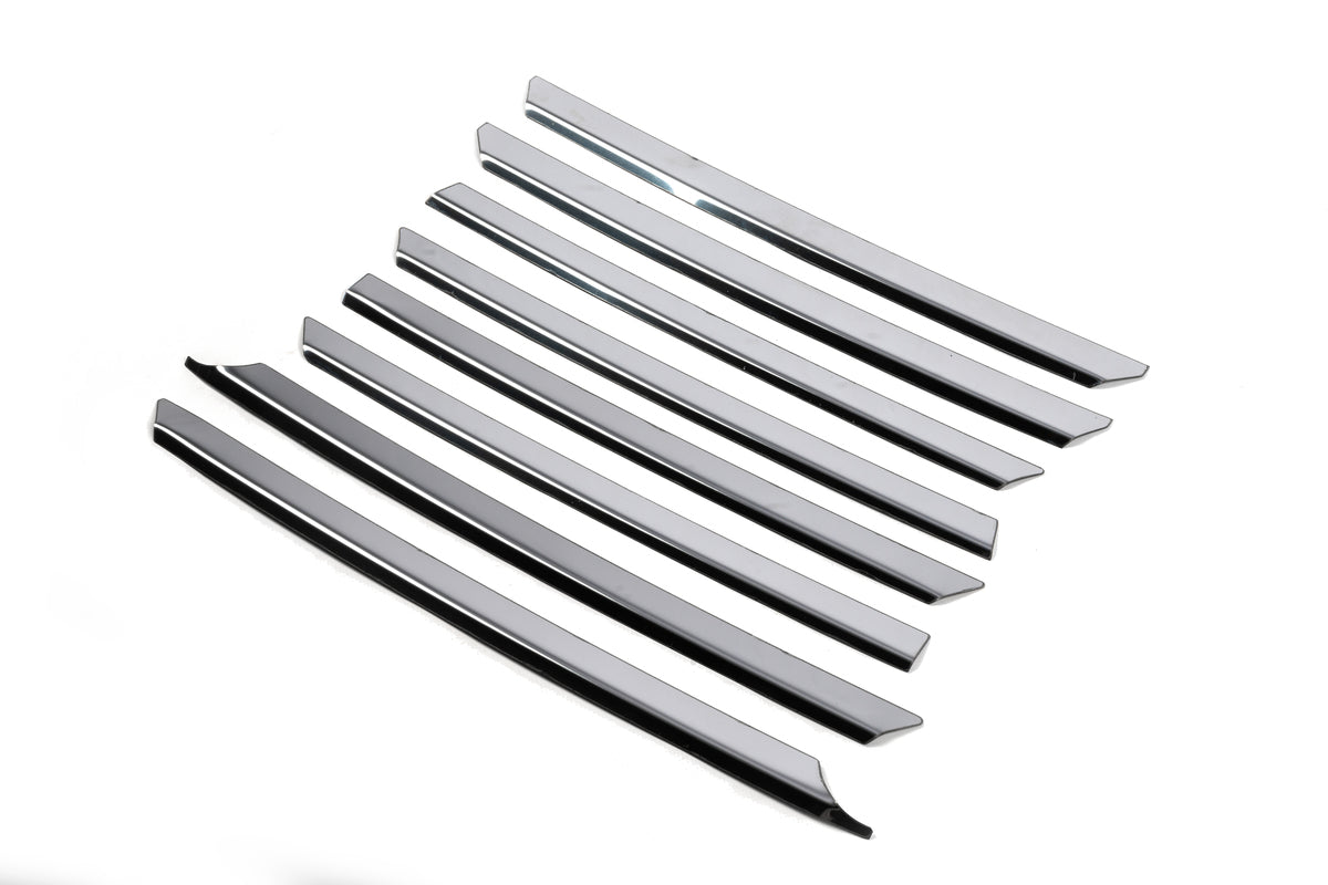 Chrome Grille Trim Covers (8 Strips, Stainless Steel) for Volkswagen T5 Transporter 2003-2010 - image 4