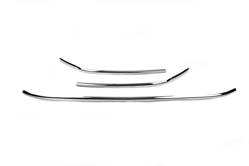 Lining on the front bumper (2015-2018, 3 PCs, stainless steel) for Volkswagen Passat B8 2015-2023 - image 7