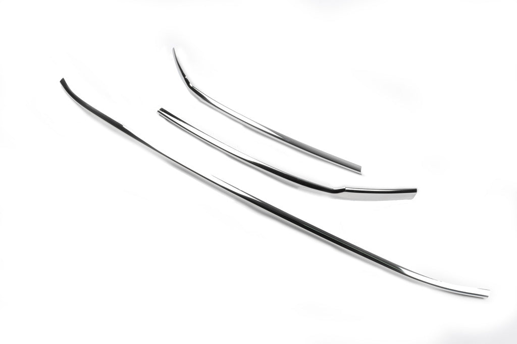 Lining on the front bumper (2015-2018, 3 PCs, stainless steel) for Volkswagen Passat B8 2015-2023 - image 8