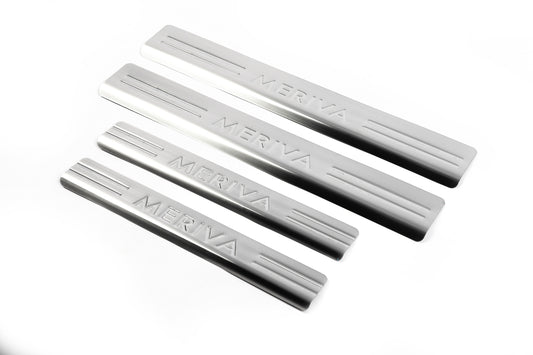 Door Sill Protectors OmsaLine (4 pcs, Stainless Steel) for Opel Meriva 2002-2010 - image 1
