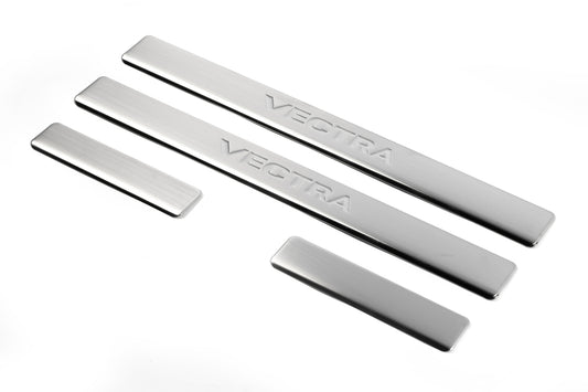Stainless Steel Door Sill Protectors (Omsa, 4 pcs) for Opel Vectra C 2002-2008 - image 1