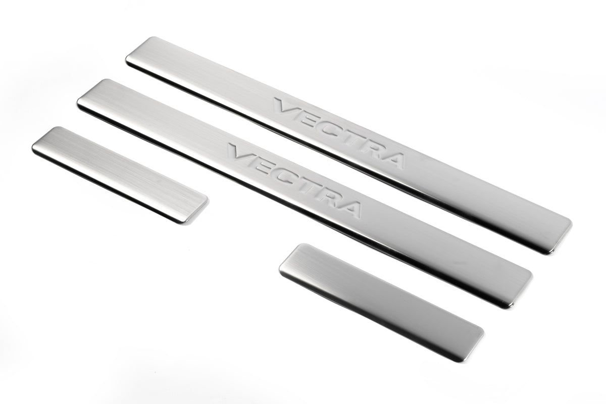 Stainless Steel Door Sill Protectors (Omsa, 4 pcs) for Opel Vectra C 2002-2008 - image 1