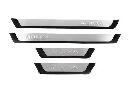 Door sills OmsaLine (4 pieces, stainless steel) for Opel Mokka 2012-2021 - Reelken Auto