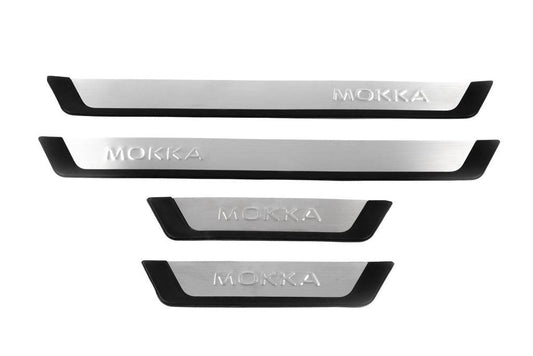 Door sills OmsaLine (4 pieces, stainless steel) for Opel Mokka 2012-2021 - Reelken Auto