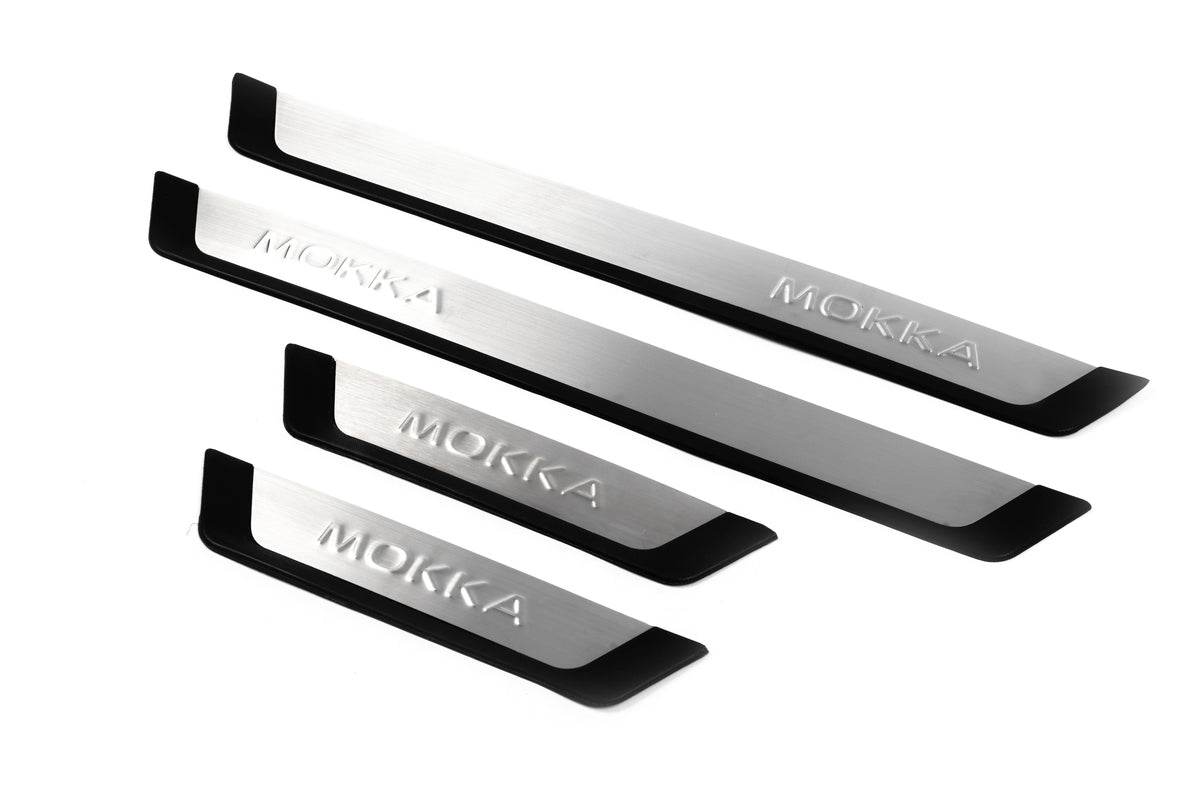 Door sills OmsaLine (4 pieces, stainless steel) for Opel Mokka 2012-2021 - Reelken Auto