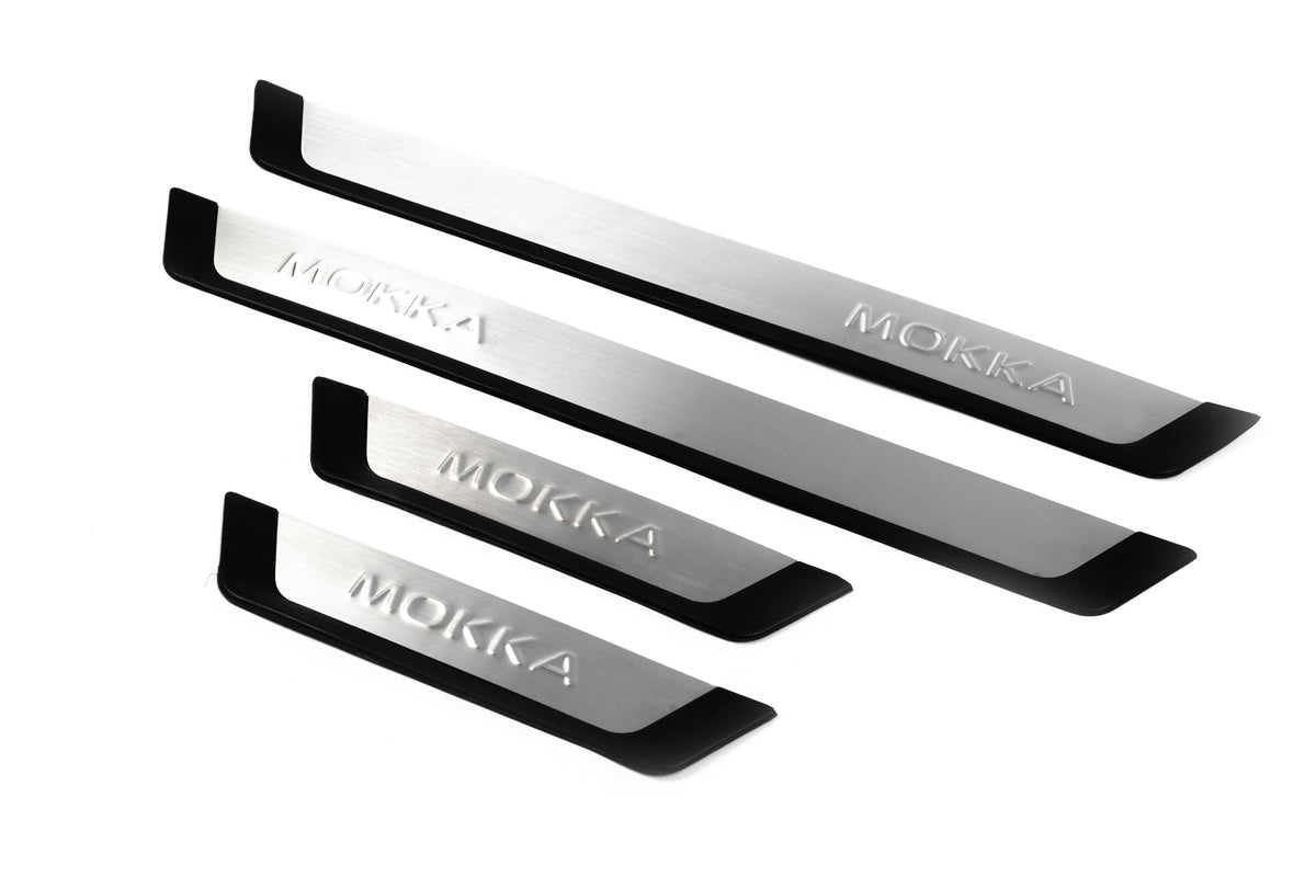 Door Sill Protectors OmsaLine (4 pcs, Stainless Steel) for Opel Mokka 2012-2021 - image 1