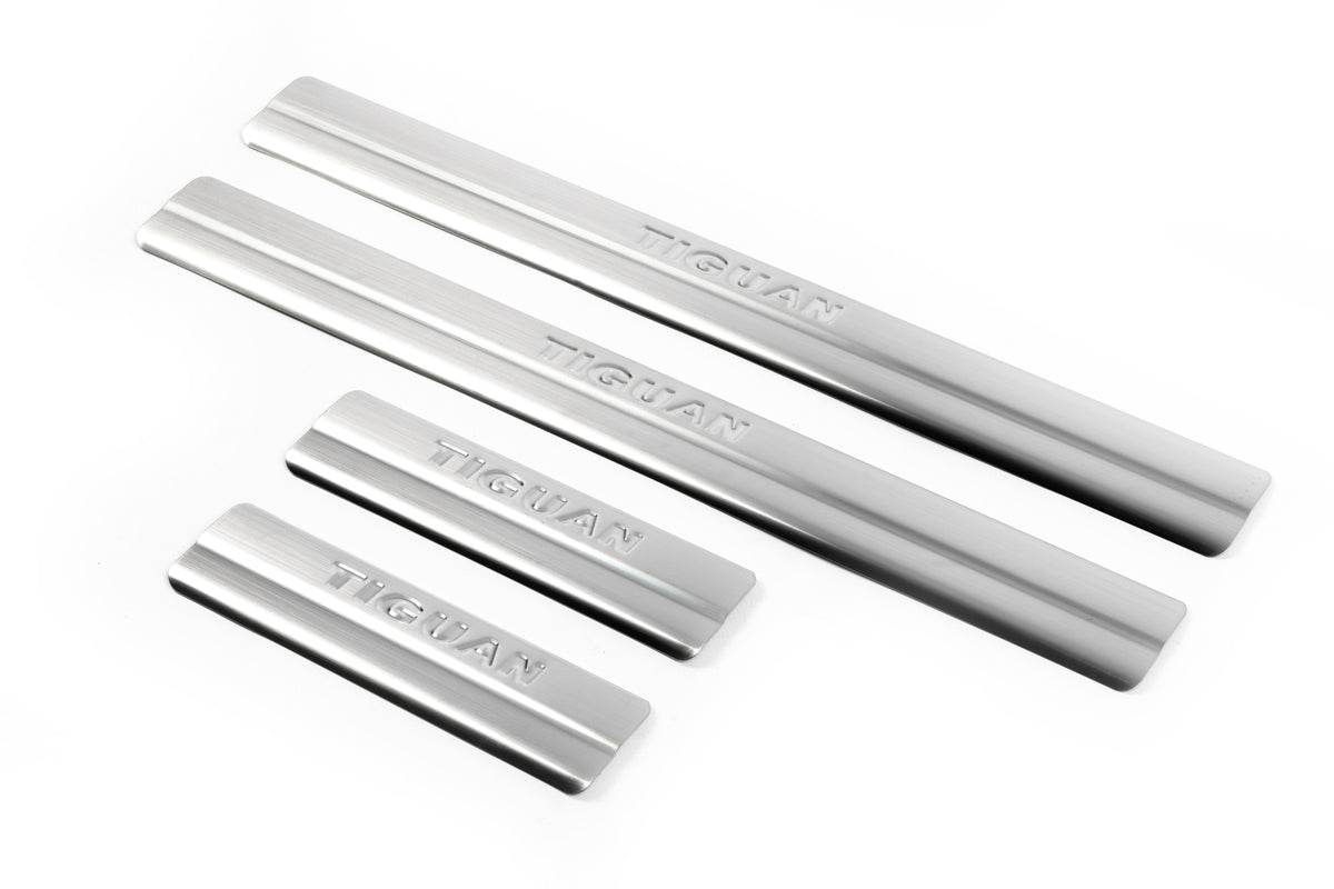 Omsa threshold pads (4 pcs., stainless steel) for Volkswagen Tiguan 2007-2016 - Reelken Auto