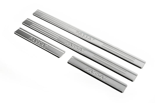 Door Sill Protectors OmsaLine Type 2 (4 pcs, Stainless Steel) for Volkswagen Passat B8 2015-2023 - image 1
