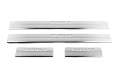 Door sills OmsaLine (4 pieces, stainless steel) for Volkswagen Passat B5 1997-2005 - Reelken Auto