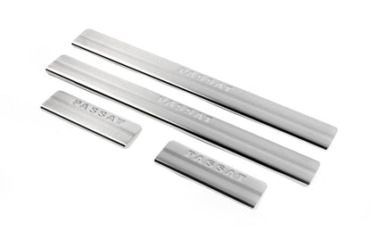Door sills OmsaLine (4 pieces, stainless steel) for Volkswagen Passat B5 1997-2005 - Reelken Auto