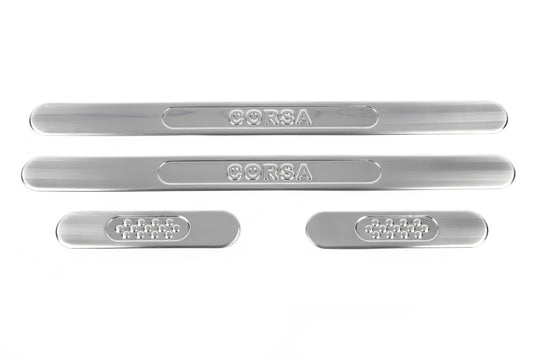 Door Sill Protectors OmsaLine Stainless Steel for Opel Corsa D 2007-2014 - image 2